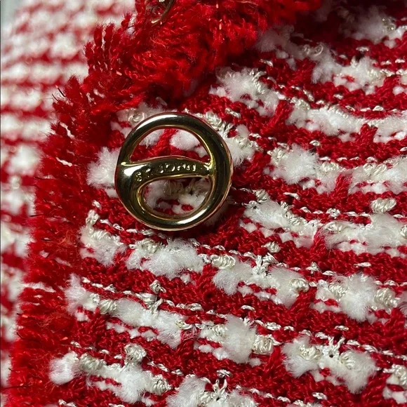 St. John couture metallic crystal gold chain trim 3 pc knit boucle Tweed - Picture 6 of 17